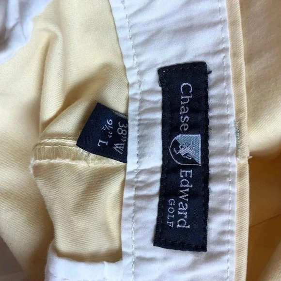 Chase Edward Golf Shorts MensSize 38”W, 9.5”L Pockets Yellow - Picture 3 of 7